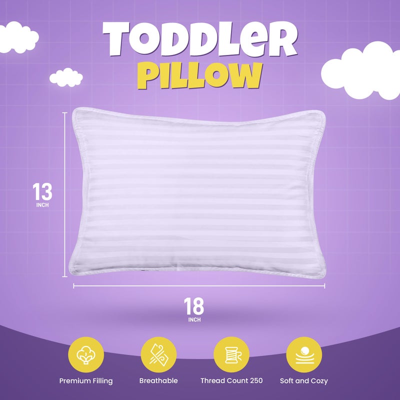 Utopia Bedding Toddler Pillow (Lavender, 2 Pack), 13x18 Pillows for Sleeping, Soft and Breathable Cotton Blend Shell, Small Kids Pillow Perfect for Toddler Bed and Travel (Intended for Age 2 and up) - Image 2